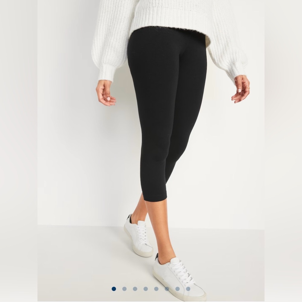 Old Navy High Waisted Crop Leggings HighRise Cropped Black Jack Size Medium Tall